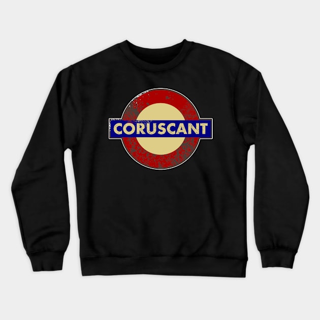 CORUSCANT METRO STATION SIGN Crewneck Sweatshirt by KARMADESIGNER T-SHIRT SHOP